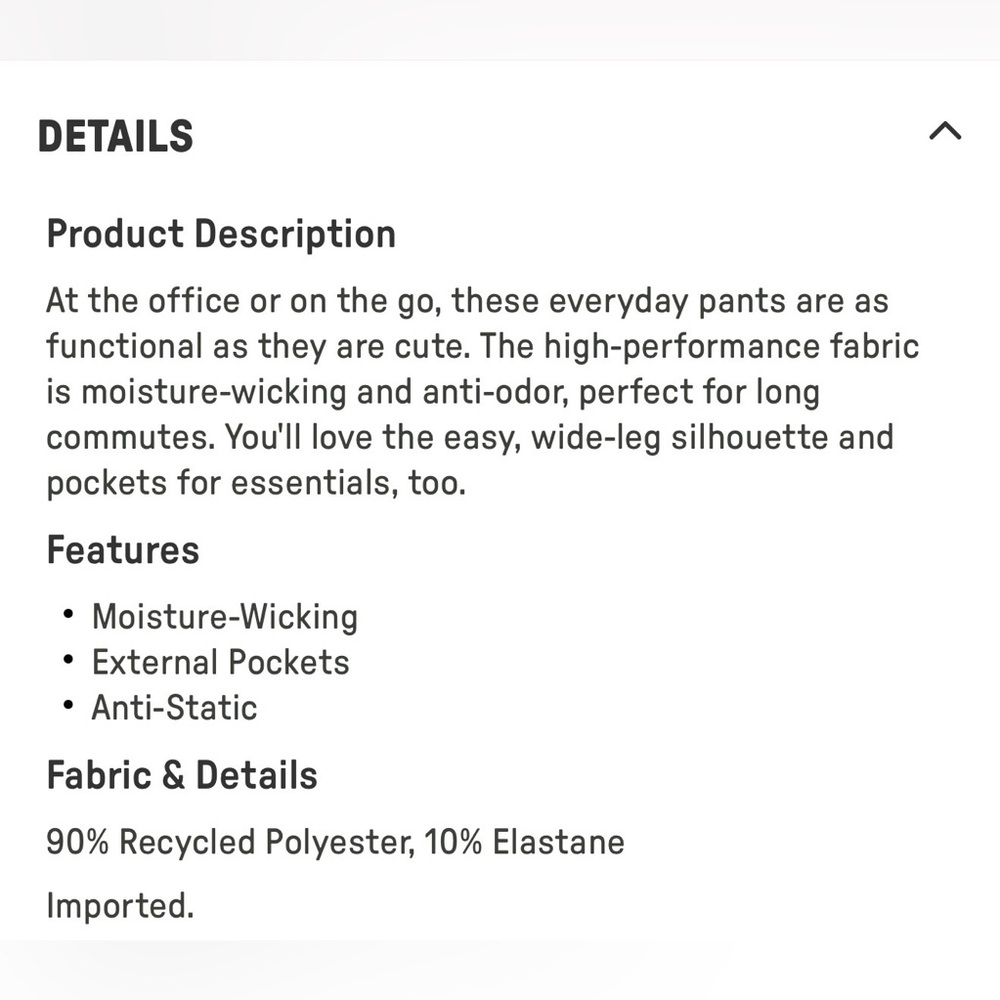 Fabletics Downtown Wide Leg Pants L Tall! - Picture 3 of 4